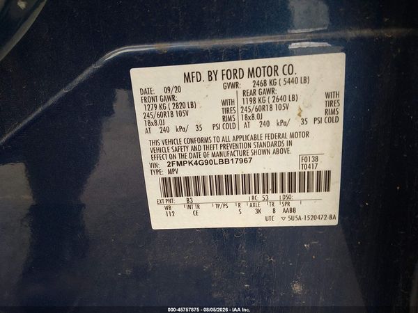 2020 FORD EDGE SE — I9