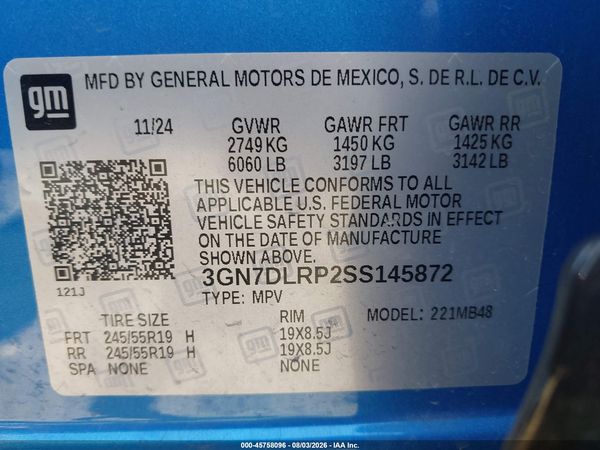 2025 CHEVROLET EQUINOX EV LT — I9