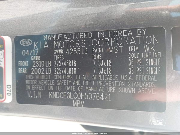 2017 KIA NIRO TOURING