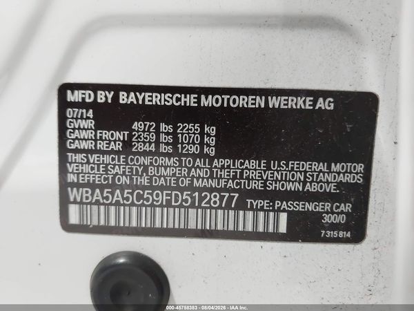 2015 BMW 528I