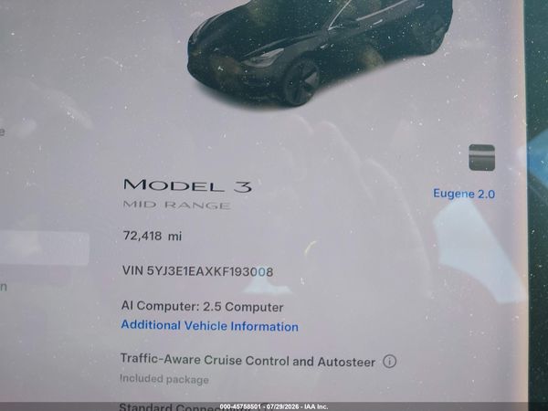 2019 TESLA MODEL 3