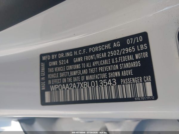 2011 PORSCHE PANAMERA 4
