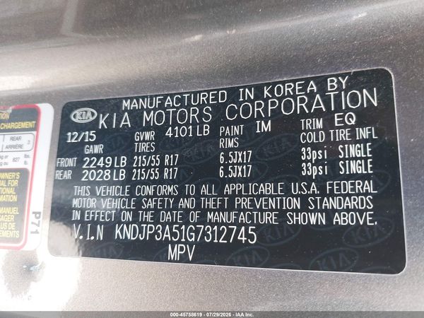2016 KIA SOUL +