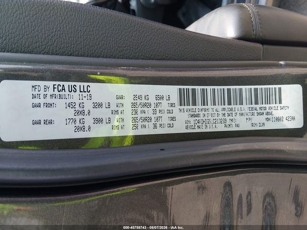 2020 DODGE DURANGO GT PLUS RWD