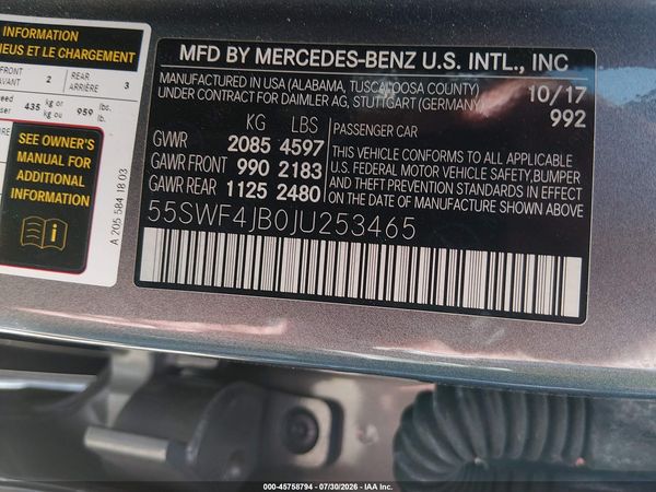 2018 MERCEDES-BENZ C 300 C300