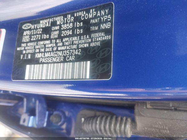 2022 HYUNDAI ELANTRA SEL