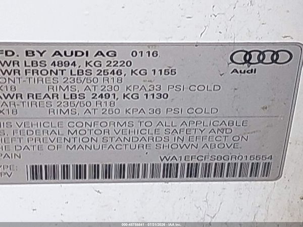 2016 AUDI Q3 2.0T PREMIUM PLUS