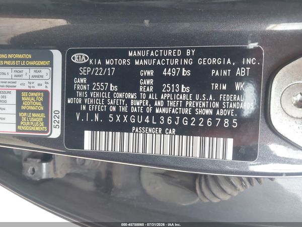 2018 KIA OPTIMA EX
