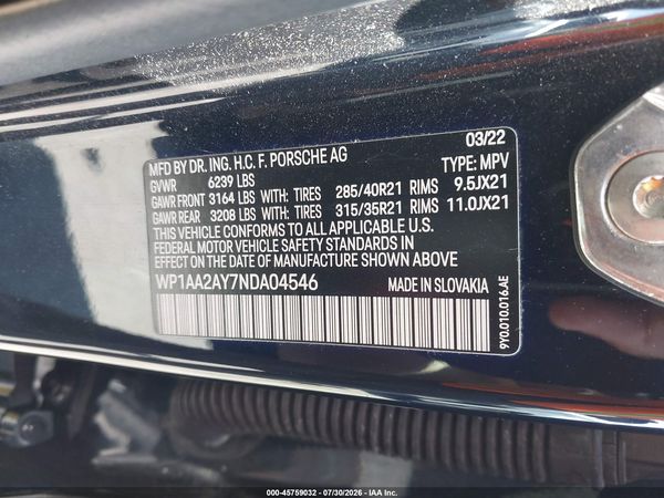 2022 PORSCHE CAYENNE PLATINUM EDITION