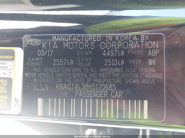 2017 KIA OPTIMA LX