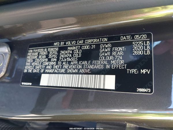 2020 VOLVO XC60 T5 INSCRIPTION