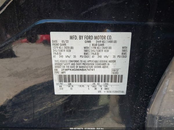 2022 FORD EDGE SE — I9