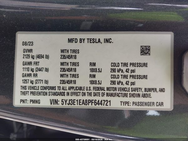 2023 TESLA MODEL 3 REAR-WHEEL DRIVE