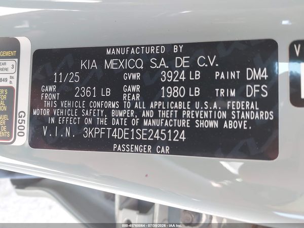 2025 KIA K4 LXS