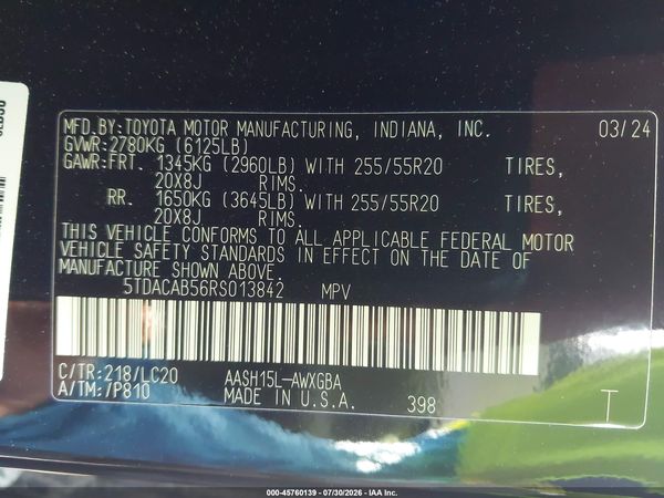 2024 TOYOTA GRAND HIGHLANDER HYBRID LIMITED