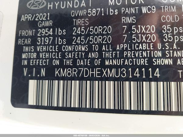 2021 HYUNDAI PALISADE CALLIGRAPHY