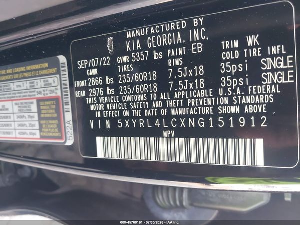 2022 KIA SORENTO S