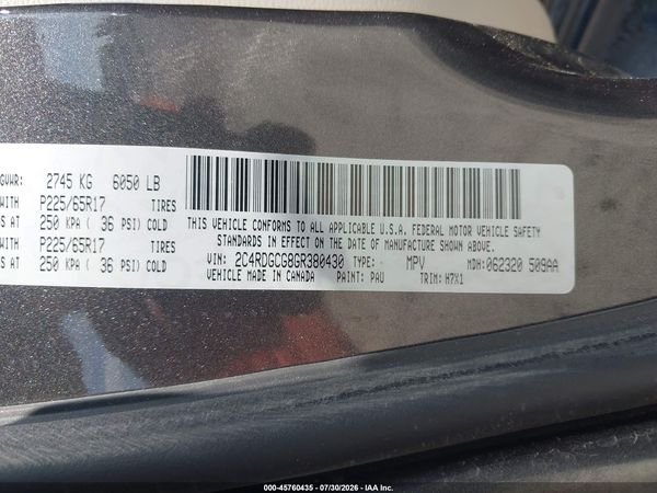 2016 DODGE GRAND CARAVAN SXT