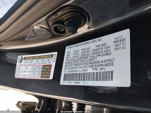 2017 HONDA CR-V EX-L/EX-L NAVI