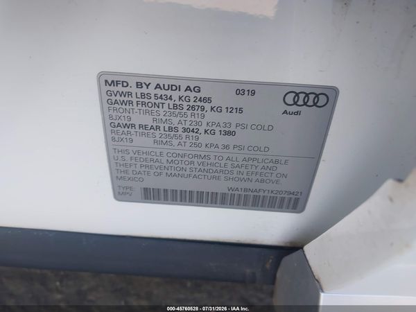 2019 AUDI Q5 45 PREMIUM