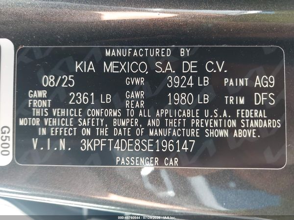 2025 KIA K4 LXS