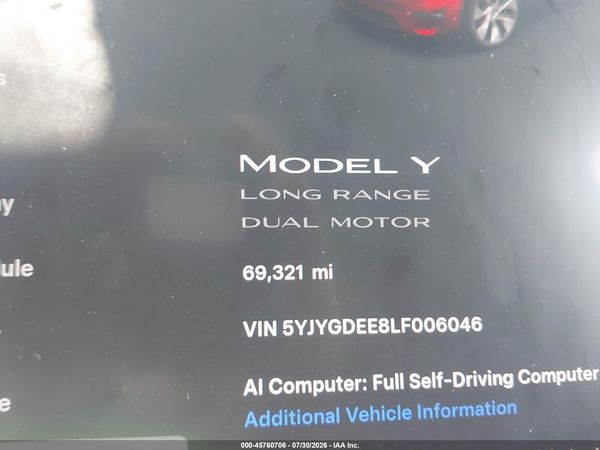 2020 TESLA MODEL Y