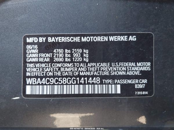 2016 BMW 428I GRAN COUPE XDRIVE