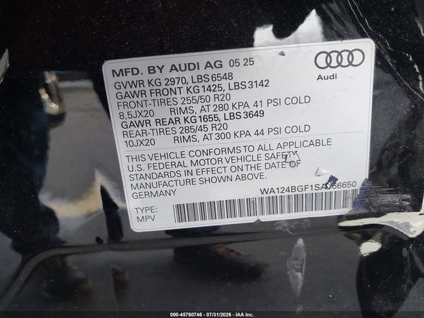 2025 AUDI Q6 E-TRON PREMIUM PLUS QUATTRO
