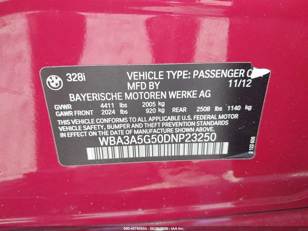 2013 BMW 328I SA