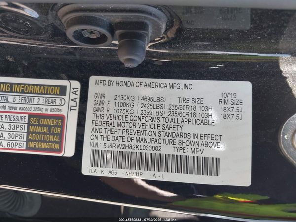 2019 HONDA CR-V EX-L