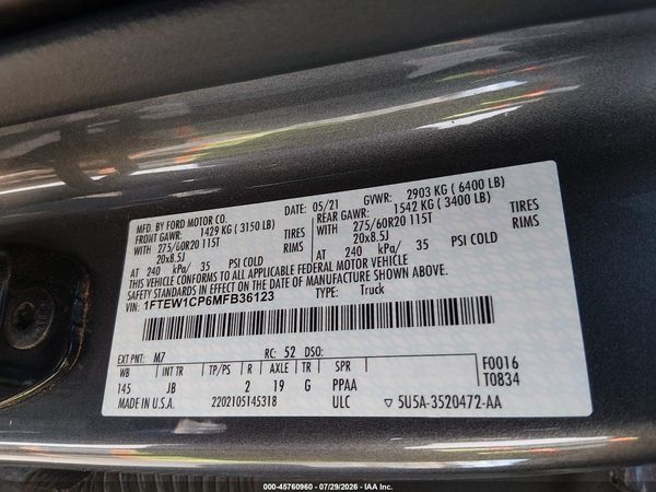 2021 FORD F-150 XL