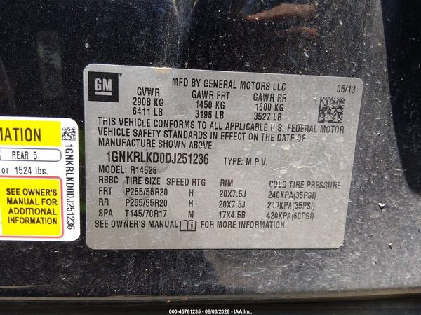 2013 CHEVROLET TRAVERSE LTZ — I9