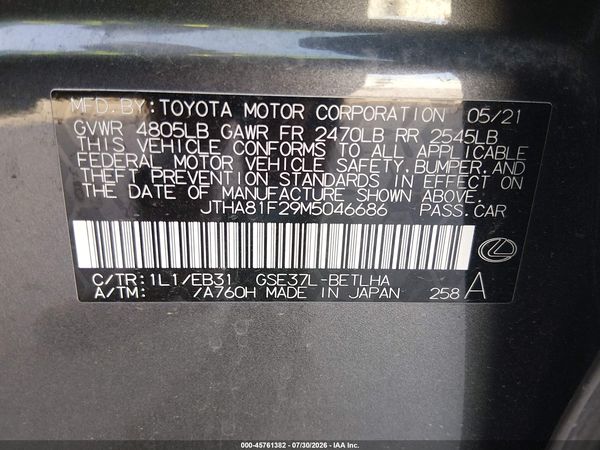 2021 LEXUS IS 300 300 Base