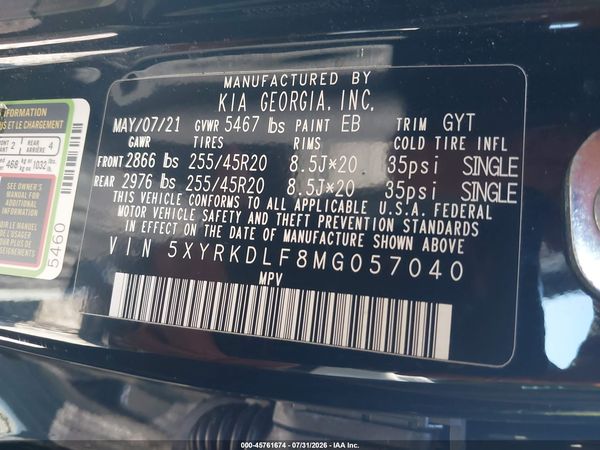 2021 KIA SORENTO SX
