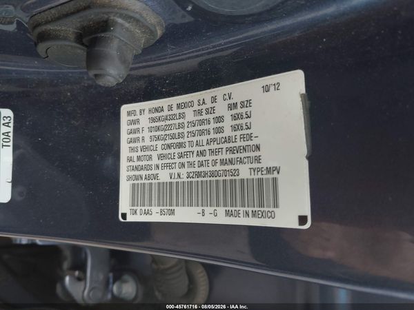 2013 HONDA CR-V LX
