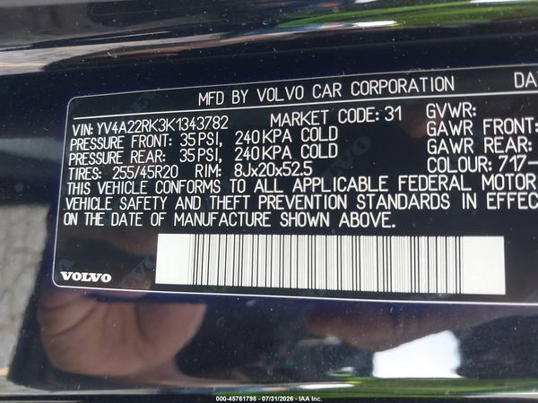 2019 VOLVO XC60 T6 MOMENTUM