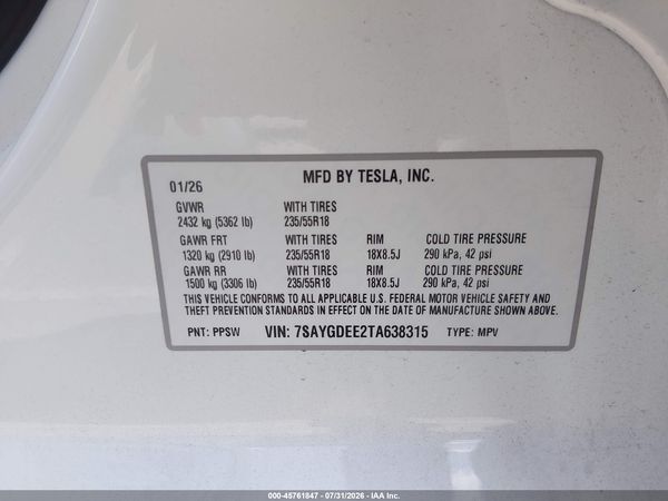 2026 TESLA MODEL Y