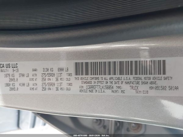 2020 RAM 1500 LONE STAR  4X2 5'7 BOX