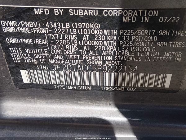 2023 SUBARU CROSSTREK PREMIUM