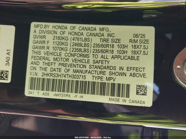 2026 HONDA CR-V EX-L 2WD
