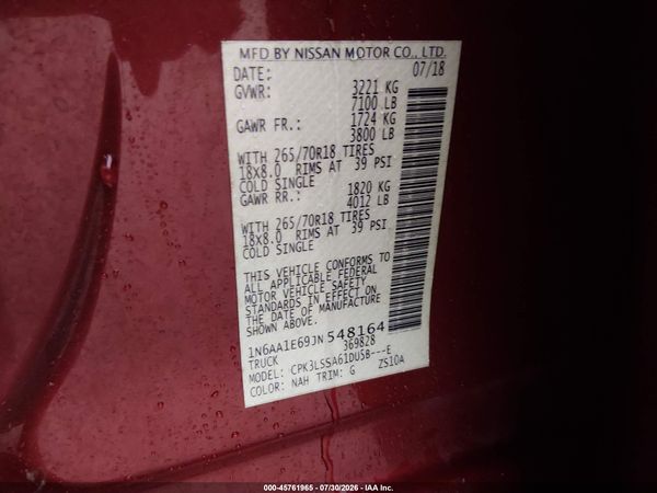 2018 NISSAN TITAN SV — I9
