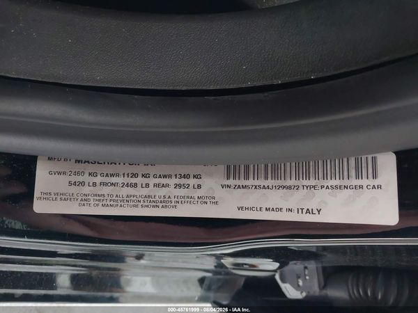 2018 MASERATI GHIBLI