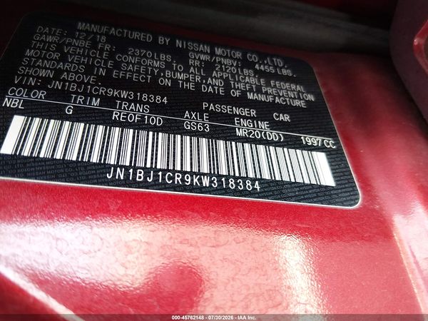 2019 NISSAN ROGUE SPORT SL