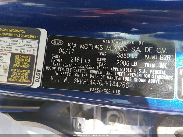 2017 KIA FORTE S