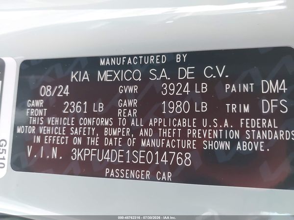 2025 KIA K4 EX