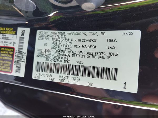 2025 TOYOTA TUNDRA HYBRID LIMITED CREWMAX 6.4' BED