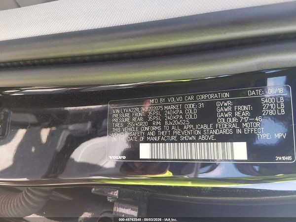 2019 VOLVO XC60 T6 INSCRIPTION