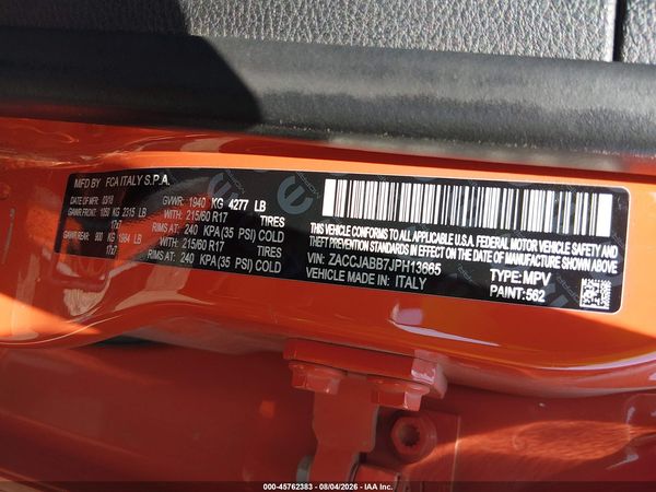 2018 JEEP RENEGADE LATITUDE FWD
