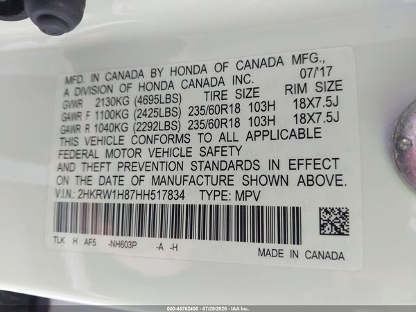 2017 HONDA CR-V EX-L/EX-L NAVI