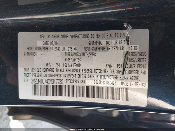 2016 MAZDA MAZDA3 I SPORT